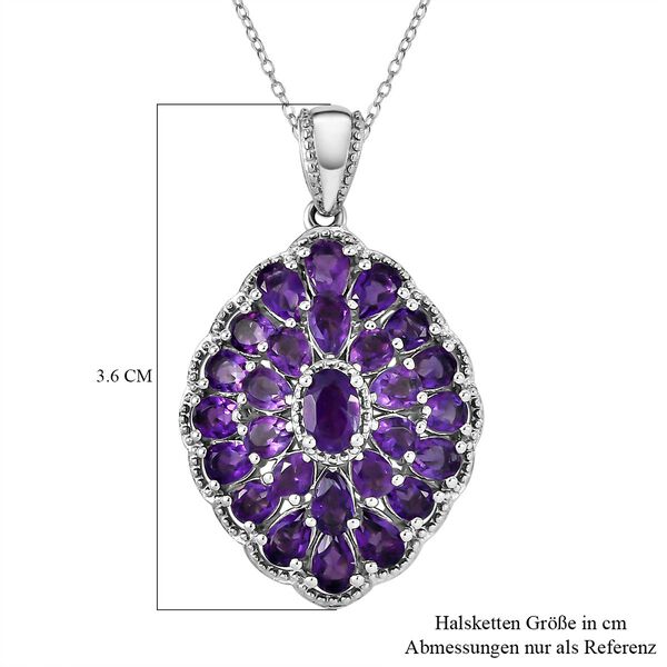 Afrikanischer Amethyst Anh&auml;nger mit Kette, ca. 50 cm, 925 Silber platiniert, ca. 4.97 ct image number 6