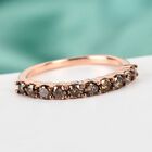 Champagner Diamant Half Eternity Ring 925 Silber Rose Gold Vermeil image number 1