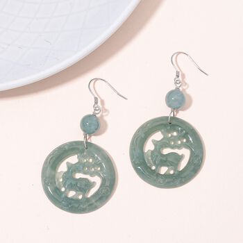 Nat&uuml;rlicher Olmek Jadeit Ohrringe - 40 ct.