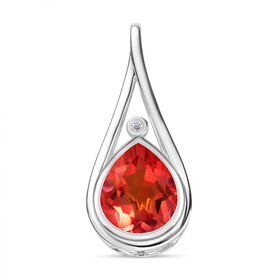 Padparadscha Quarz Triplett und Zirkon Anhänger - 3,73 ct.