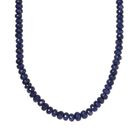 Blauer Saphir Halskette ca. 45 cm 925 Silber rhodiniert ca. 160.00 ct
