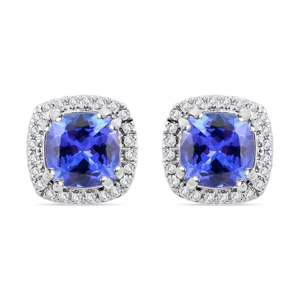 RHAPSODY AAAA Tansanit und VS-EF Diamant Ohrringe in 950 Platin - 2,35 ct.