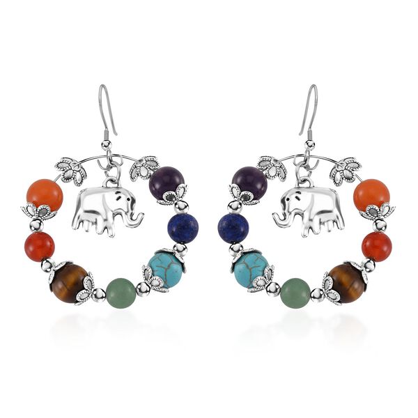 Mehrfarbig Edelsteine Schmuckset Reiner Edelstahl Schwarz oxidiert und Legierung Schwarz oxidiert ca. 648,00 ct. image number 7