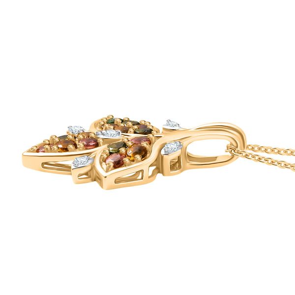 Multi-Turmalin und Zirkon Anhänger mit 50cm Kette - 1,14 ct. image number 4