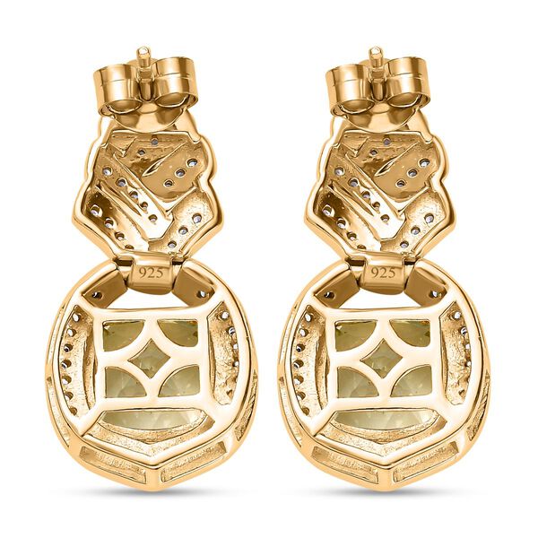 Prasiolith und Zirkon Ohrringe - 7,35 ct. image number 4