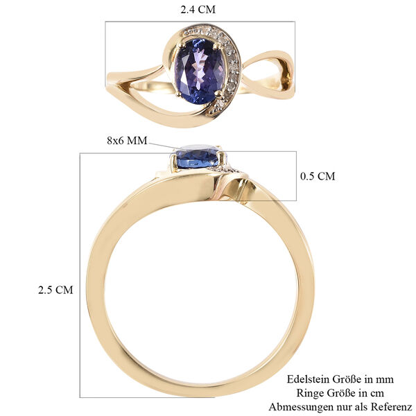 AA Tansanit Solit&auml;r Ring 375 Gelbgold image number 7