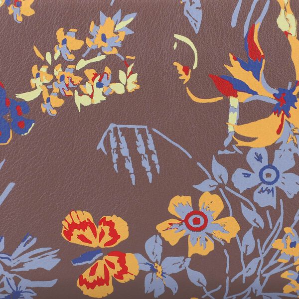 CLOSE OUT - UNION CODE: Echtleder Brieftasche, Blumenmuster, dunkel Cognac image number 5