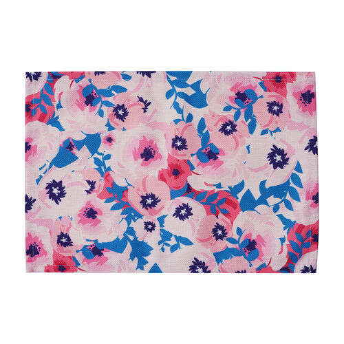 4er-Tischset, Blumenmuster, Rosa image number 1