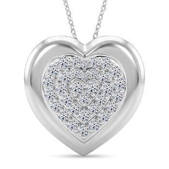 LUXURIANT SGL zertifizierter SI-GH Labor Diamant Herz-Anh&auml;nger mit 50cm Kette - 1 ct.