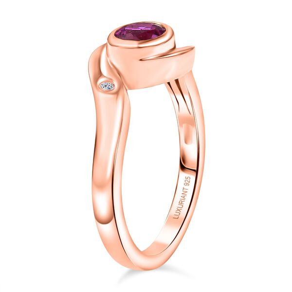 LUXURIANT AAA Labor Rosa Saphir und Zirkon Ring - 0,73 ct. image number 5
