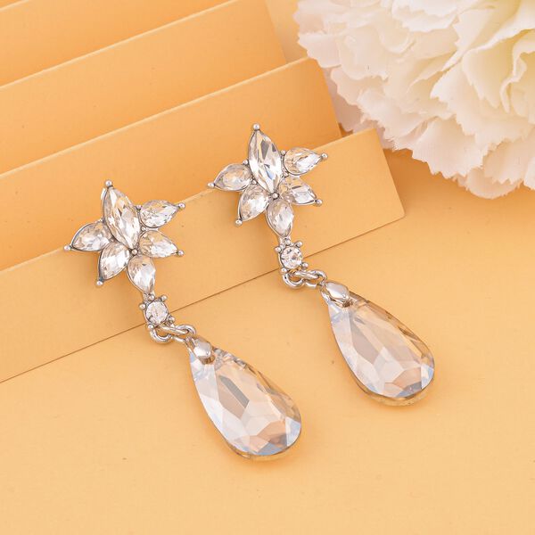 Weiße und Champagner Kristall-Ohrringe - 13 ct. image number 1