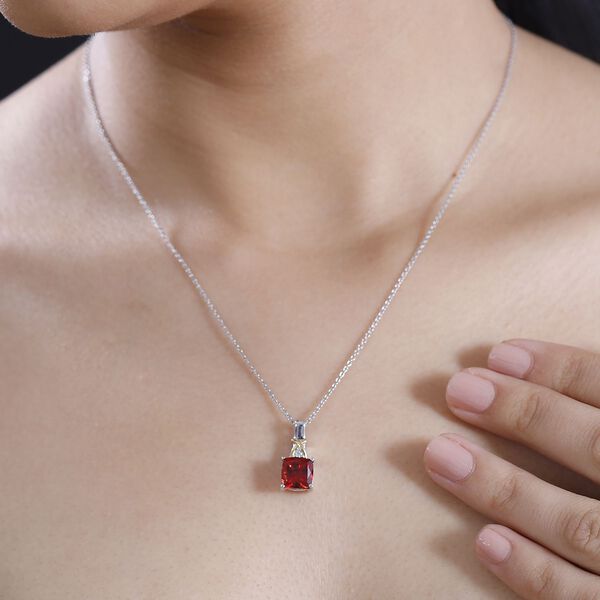 Labor Padparadscha Saphir und Zirkon Anh&auml;nger - 3,56 ct. image number 3