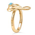 D’joy AA Natürlicher, äthiopischer Welo Opal Ring 925 Silber 750 Gelb Vergoldet (Größe 19.00) ca. 0.12 ct image number 4