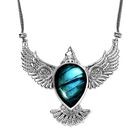 AAA Labradorit Halskette, ca. 45 cm, 925 Silber platiniert, ca. 27.45 ct