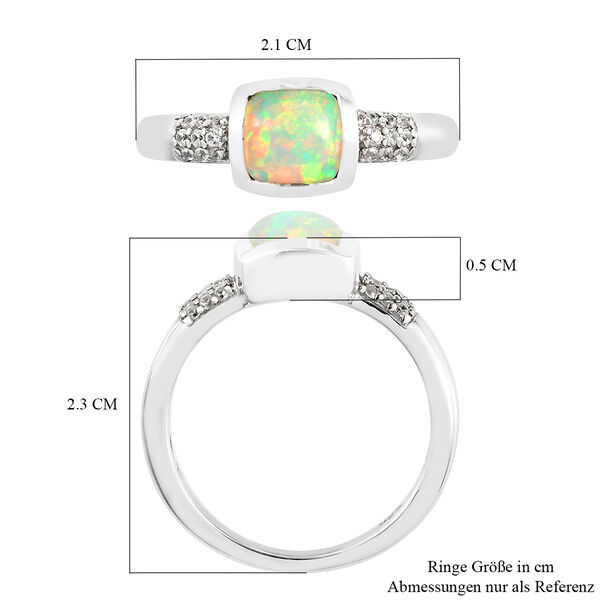 Nat&uuml;rlicher, &auml;thiopischer Opal und Zirkon-Ring, 925 Silber platiniert  ca. 0,79 ct image number 7