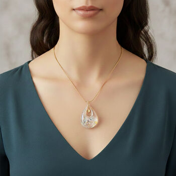 IL MURANO DI FRANCESCA - Rosafarbenes DROP Anh&auml;nger 925 Silber 750 Gelb Vergoldet