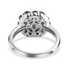 Tansanit Cluster-Ring, 925 Silber platiniert  ca. 1,70 ct image number 5