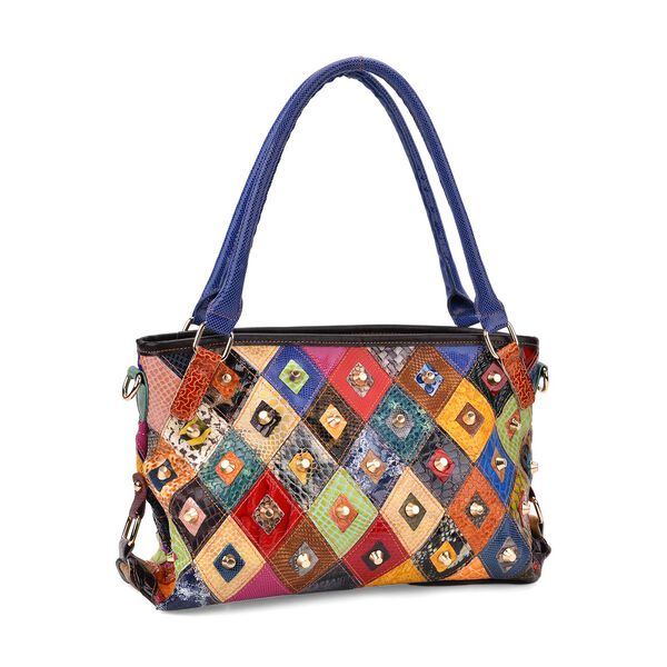 Chaos by Elsie Echtleder Crossbody Tasche mit RFID und Mini-Blitzlampe, Geprägtes Krokodil-Muster im Doppel-Rhomboid-Design, 36x10,5x21cm image number 7