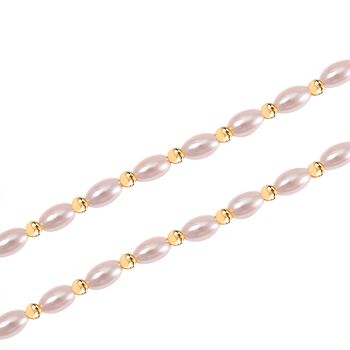 Rosa Muschelkernperle (6x4 mm) Halskette ca. 50 cm + 5 cm Extender