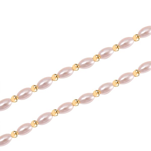 Rosa Muschelkernperle (6x4 mm) Halskette ca. 50 cm + 5 cm Extender image number 4