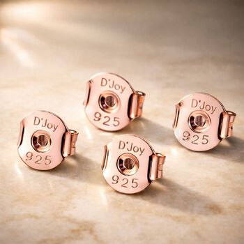 2er Set - Ohrsteckerverschl&uuml;sse, 925 Silber 750 ros&eacute;vergoldet