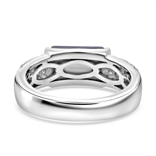 LUSTRO STELLA - Blauer Zirkonia, Wei&szlig;er Zirkonia Ring 925 Silber rhodiniert (Gr&ouml;&szlig;e 21.00) 6.87 ct image number 5