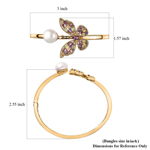 GP Kollektion - AA Afrikanischer Amethyst, Citrin Armreif ca. 18.5 cm 925 Silber 750 Gelbgold Vermeil 2.35 ct image number 5