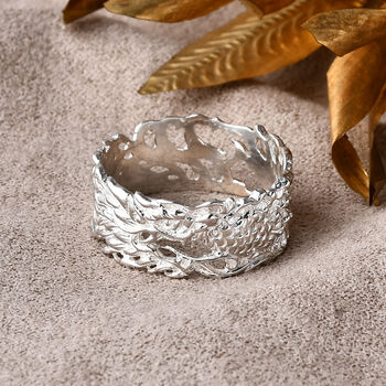 Royal Bali Kollektion- 925 Silber Bandring mit Drachenmotiv