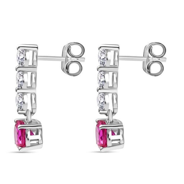 LUXURIANT AAA Labor Rosa Saphir und Zirkon Ohrringe - 2,68 ct. image number 4