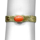 Italienische flexibel Ring emailliert Koralle (Größe 19-21) 375 Gelbgold image number 0