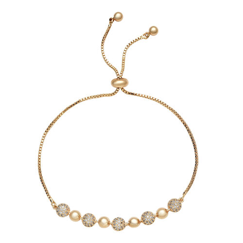Weißer Zirkonia Bolo Armband ca. 15.25 cm Gold tone ca. 0,20 ct image number 0
