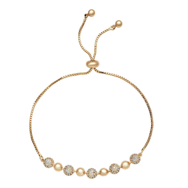 Weißer Zirkonia Bolo Armband ca. 15.25 cm Gold tone ca. 0,20 ct image number 0
