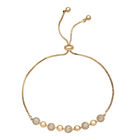 Weißer Zirkonia Bolo Armband ca. 15.25 cm Gold tone ca. 0,20 ct