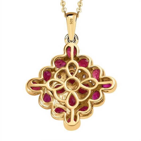 Afrikanischer Rubin und Zirkon-Anh&auml;nger mit Kette - 2,81 ct. image number 5