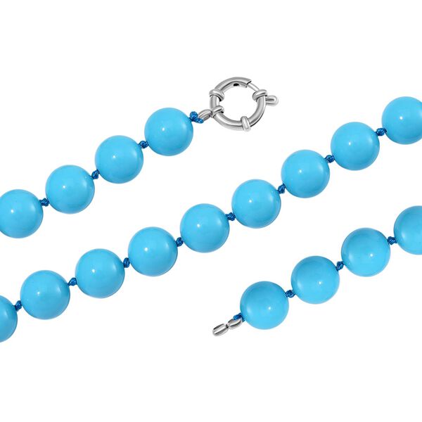 Sleeping Beauty türkisfarbene Muschelkernperle Halskette, 50cm image number 4