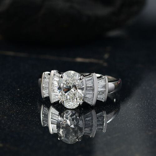 Lab Grown Diamant VS Ring 950 Platin (Größe 18.00) ca. 1,96 ct image number 2