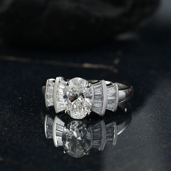 LUXURIANT DIAMOND - Lab Grown Diamant VS1-F IGI zertifiziert Ring 950 Platin (Größe 18.00) ca. 1.85 ct image number 2