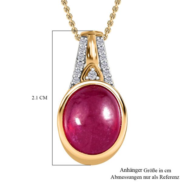 AA afrikanischer Rubin und Zirkon-Anh&auml;nger mit 50cm Kette - 6,26 ct. image number 7