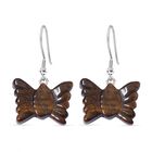 Tigerauge Ohrringe Reiner Edelstahl ca. 50,00 ct.