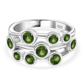 Nat&uuml;rlicher Chromdiopsid Ring 925 Silber rhodiniert (Gr&ouml;&szlig;e 17.00) ca. 1,87 ct