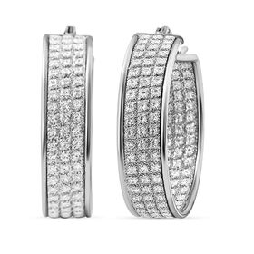 NY Kollektion- Diamantschliff-Creolen in rhodiniertem Silber