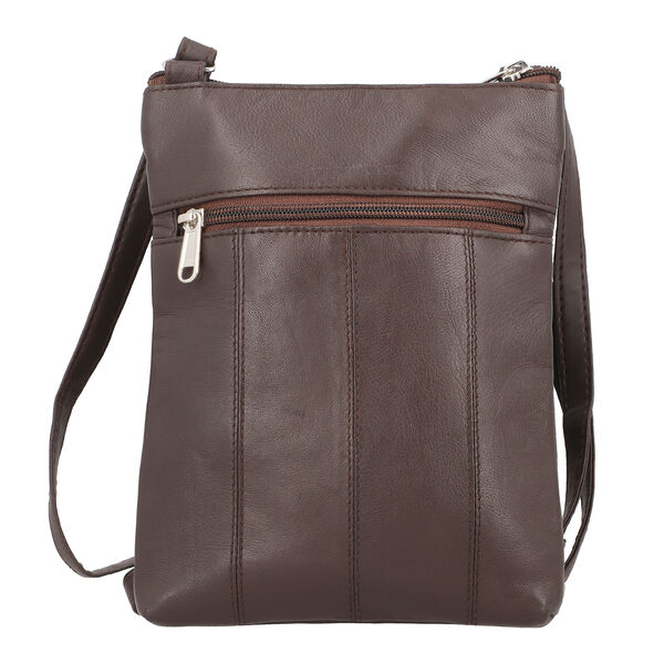 Crossbody Tasche aus 100% echtem Leder, Braun image number 4