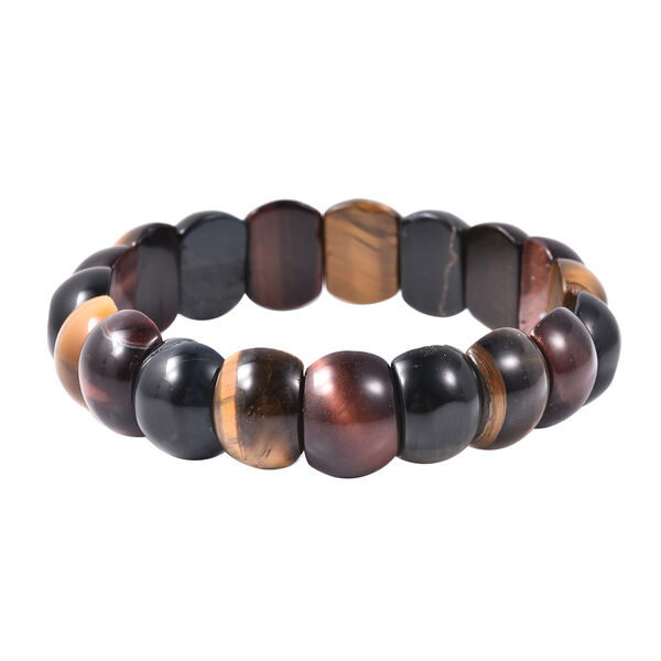 Mehrfarbiges Tigerauge flexibel Armband ca. 17-18 cm lange 149.75 ct