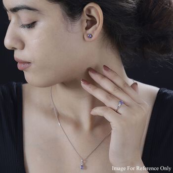 AA Tansanit und Zirkon Schmuckset - 1,71 ct.