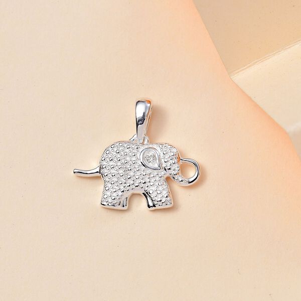 Wei&szlig;er Diamant Anh&auml;nger 925 Silber ca. image number 2