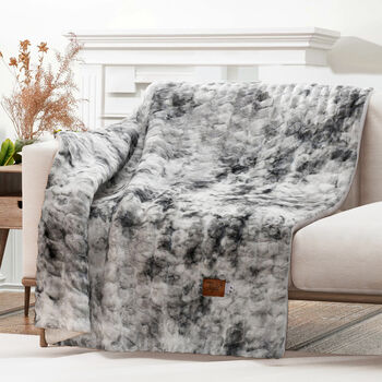 Serenity Night: Exklusive Luxusdecke aus Kunstkaninchen- und Sherpa-Fell - 600 gms, 1500x2000 mm, Khaki