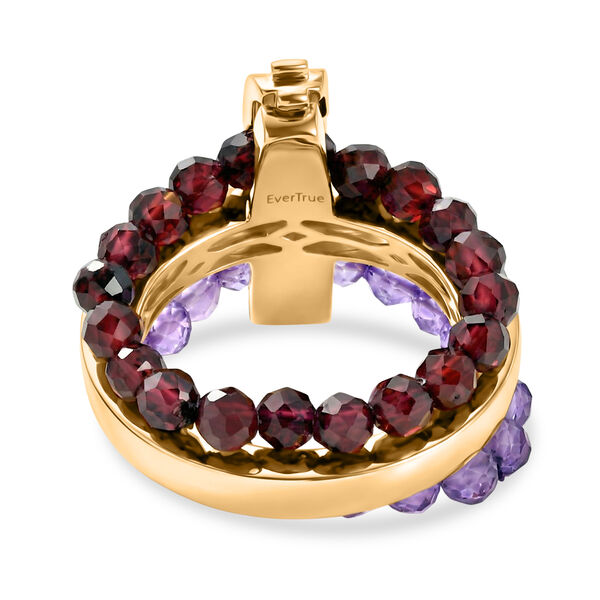 EVER TRUE Roter Granat, Afrikanischer Amethyst Ring Nickelfreies Messing (Gr&ouml;&szlig;e 17.00) image number 5