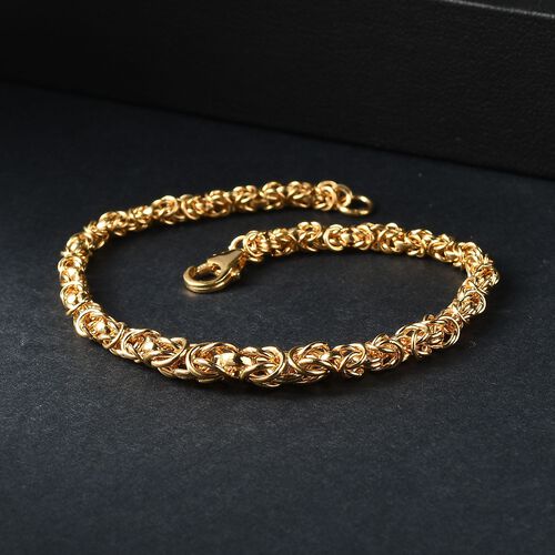 Handgefertigte Verlaufs Königskette Armband ca. 19 cm, 925 Silber 750 Gelbgold Vermeil ca. 9,51g image number 1