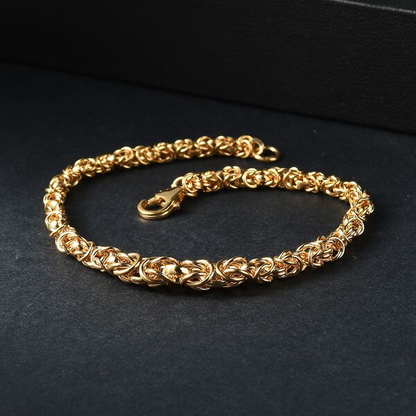 Handgefertigte Verlaufs K&ouml;nigskette Armband ca. 19 cm, 925 Silber 750 Gelbgold Vermeil ca. 9,51g image number 2