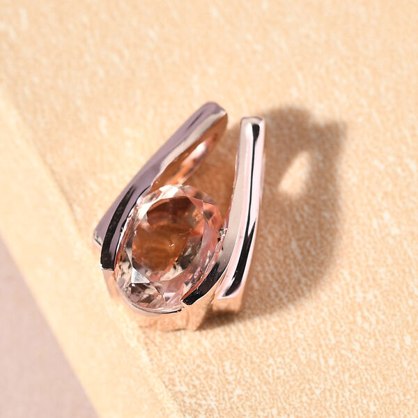 Morganit Triplett Quarz Anh&auml;nger 925 Silber ros&eacute;vergoldet ca. 1,47 ct image number 3
